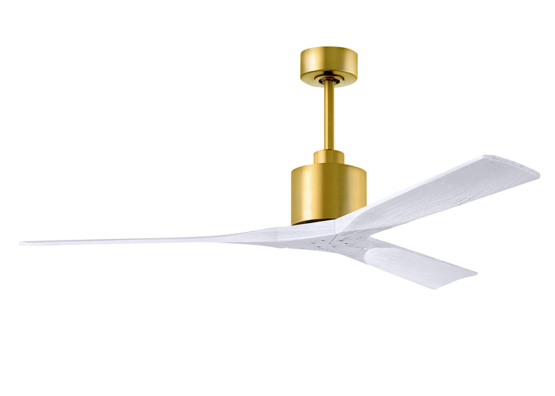 Matthews Fan Company Nan Ceiling Fan Indoor Ceiling Fans Matthews Fan Company 60" Brushed Brass Matte White