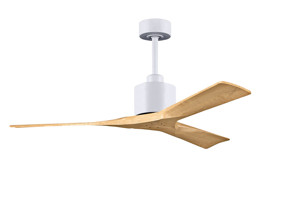 Matthews Fan Company Nan Ceiling Fan Indoor Ceiling Fans Matthews Fan Company 52" Matte White Light MapleTone