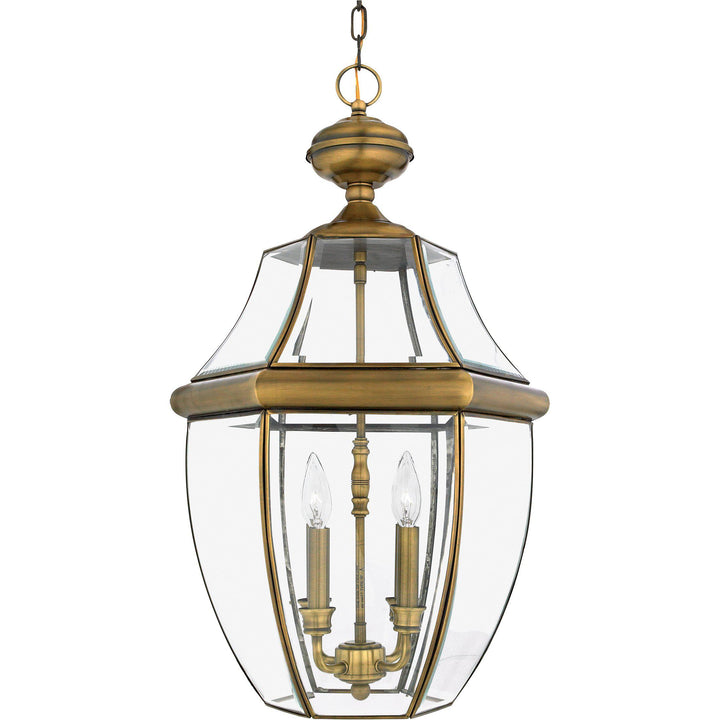 Quoizel Newbury Outdoor Lantern, Hanging Medium Outdoor Hanging Lights Quoizel Antique Brass