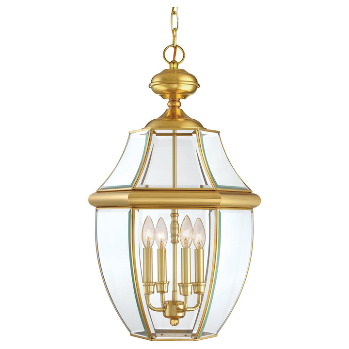 Quoizel Newbury Outdoor Lantern, Hanging Medium Outdoor Hanging Lights Quoizel Polished Brass