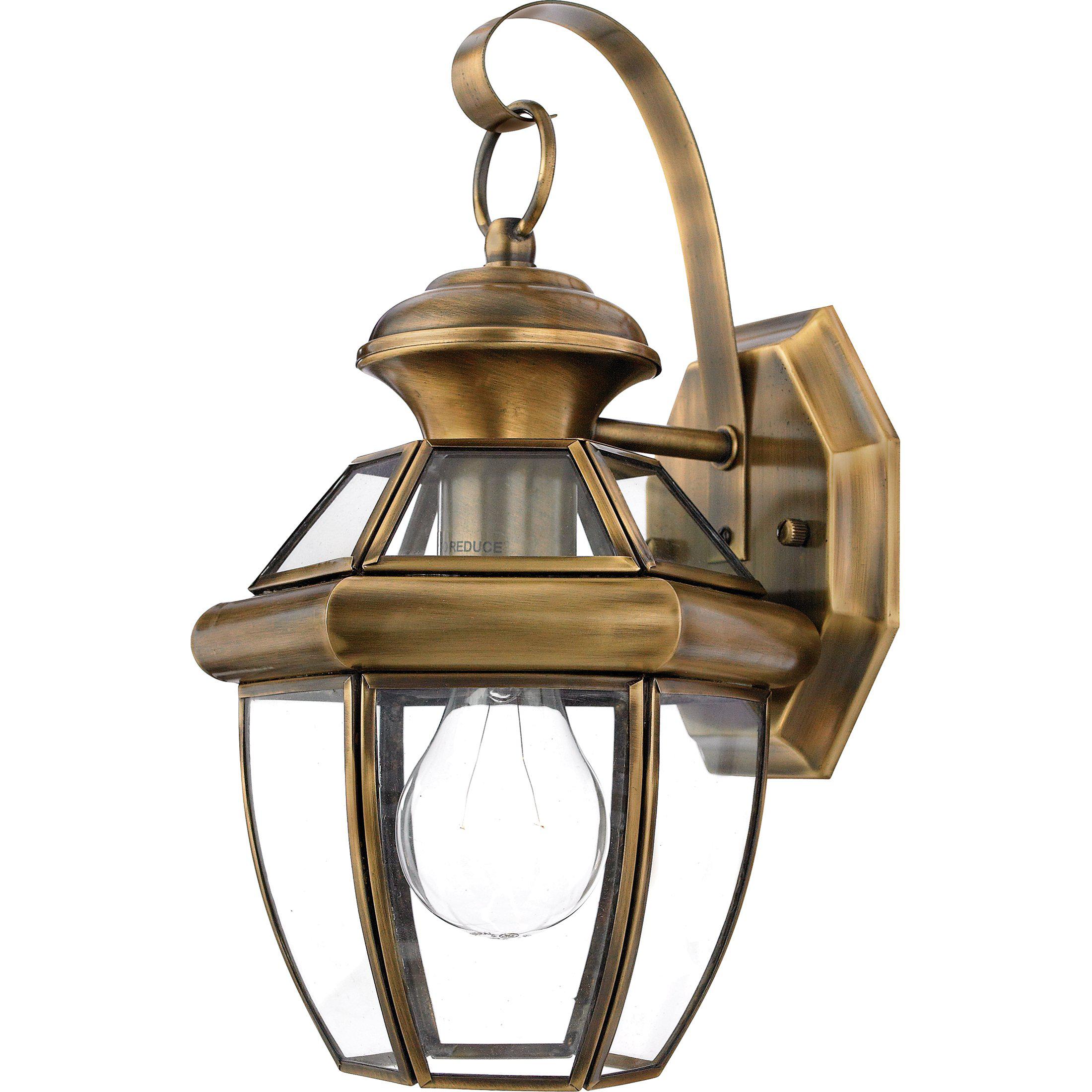Quoizel  Newbury Outdoor Lantern, Small Outdoor Light Fixture Quoizel Antique Brass  