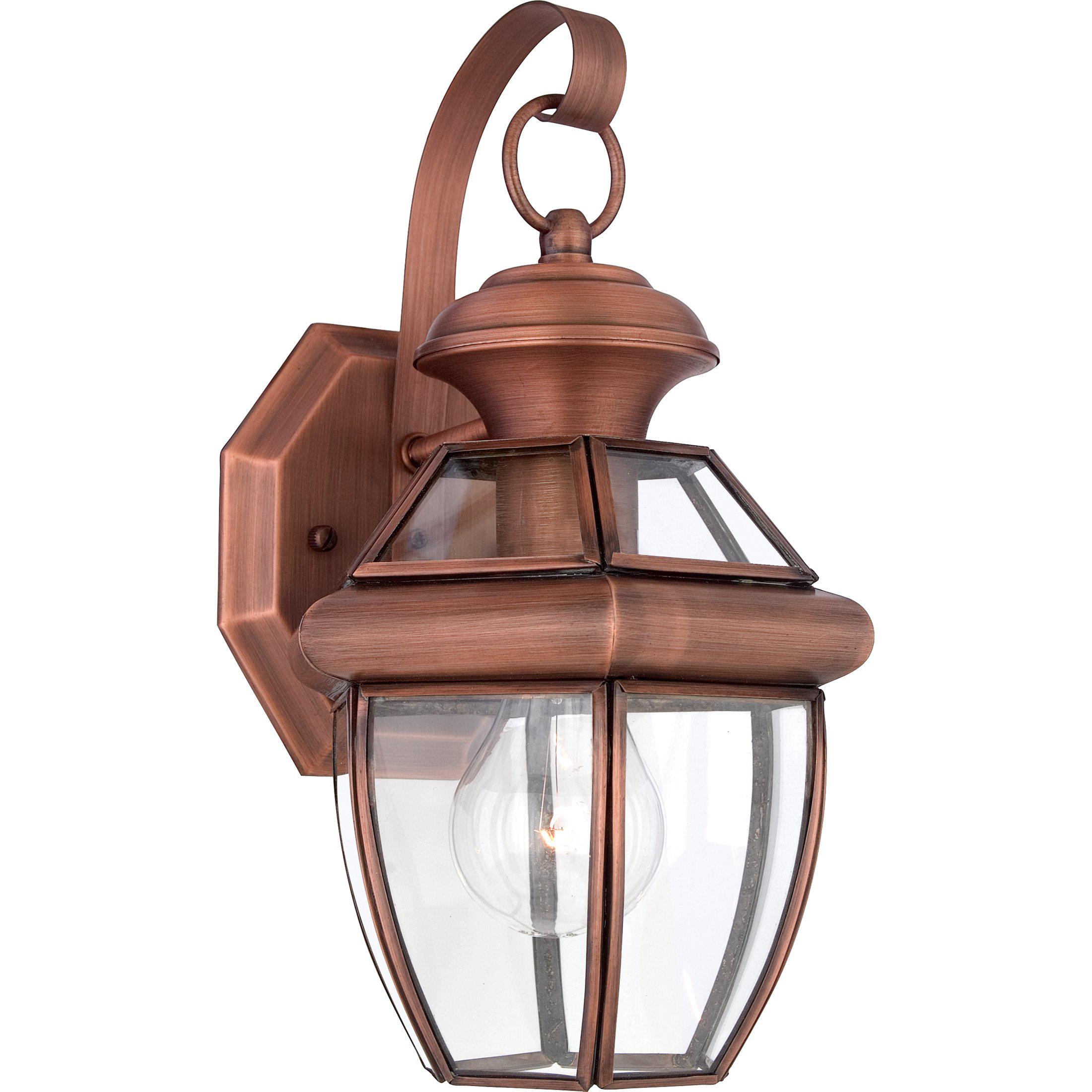 Quoizel  Newbury Outdoor Lantern, Small Outdoor Light Fixture Quoizel Aged Copper  