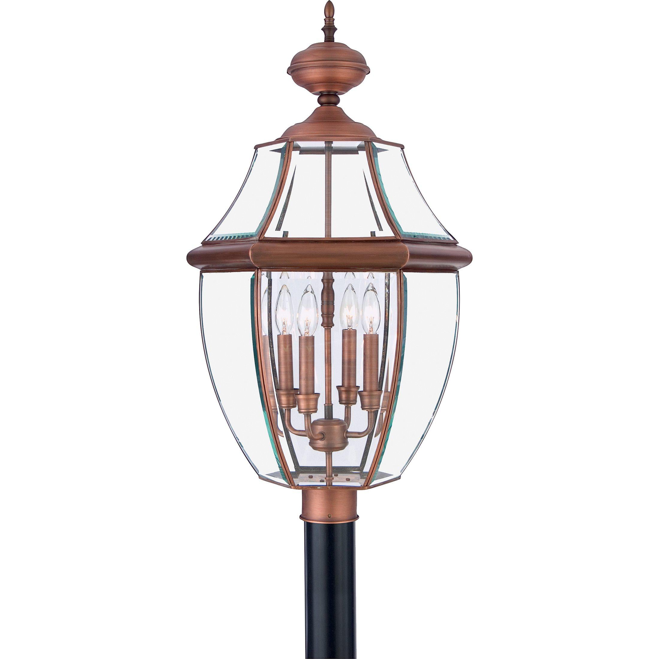 Quoizel  Newbury Outdoor Lantern, Post Large Outdoor Light Fixture Quoizel Aged Copper  