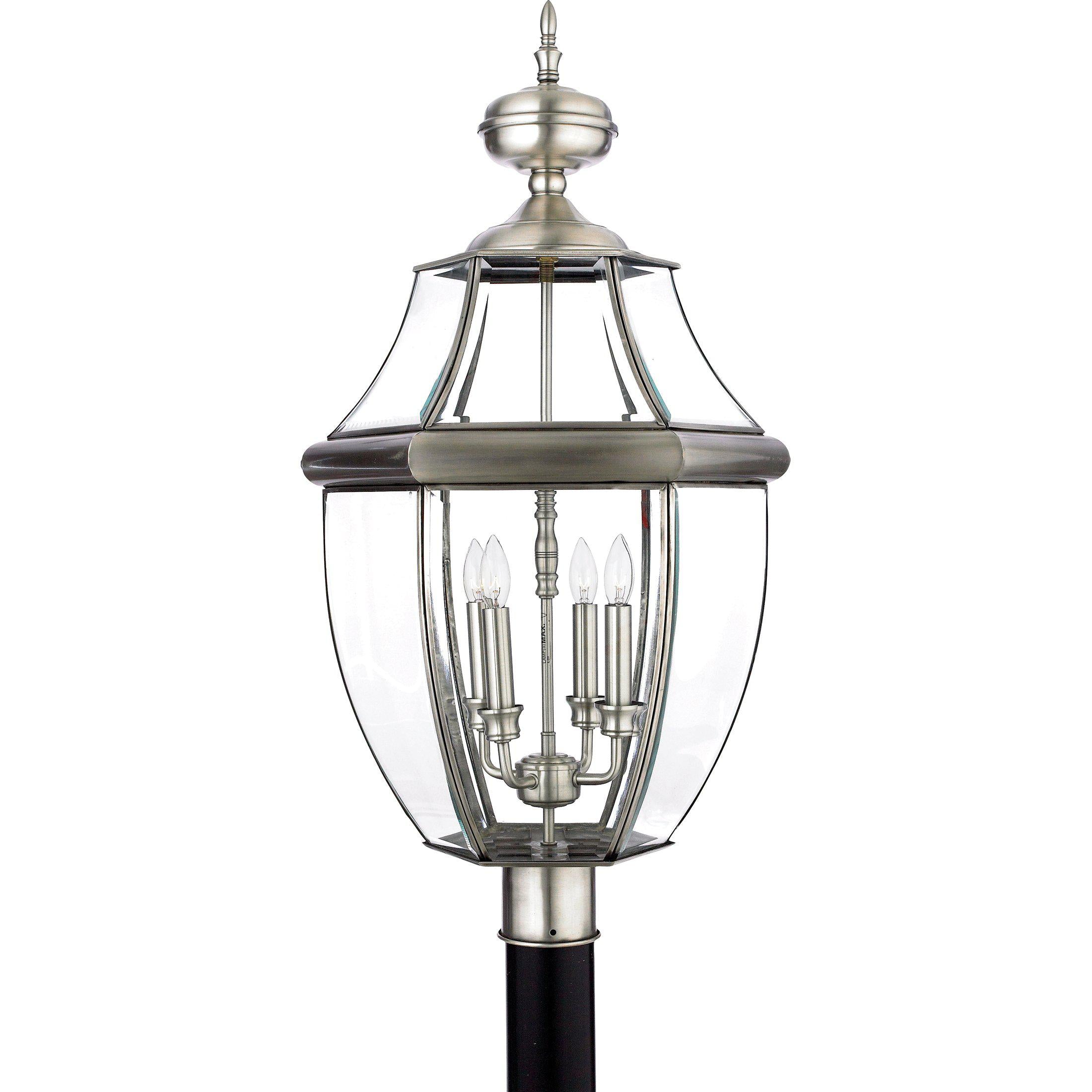 Quoizel  Newbury Outdoor Lantern, Post Large Outdoor Light Fixture Quoizel Pewter  