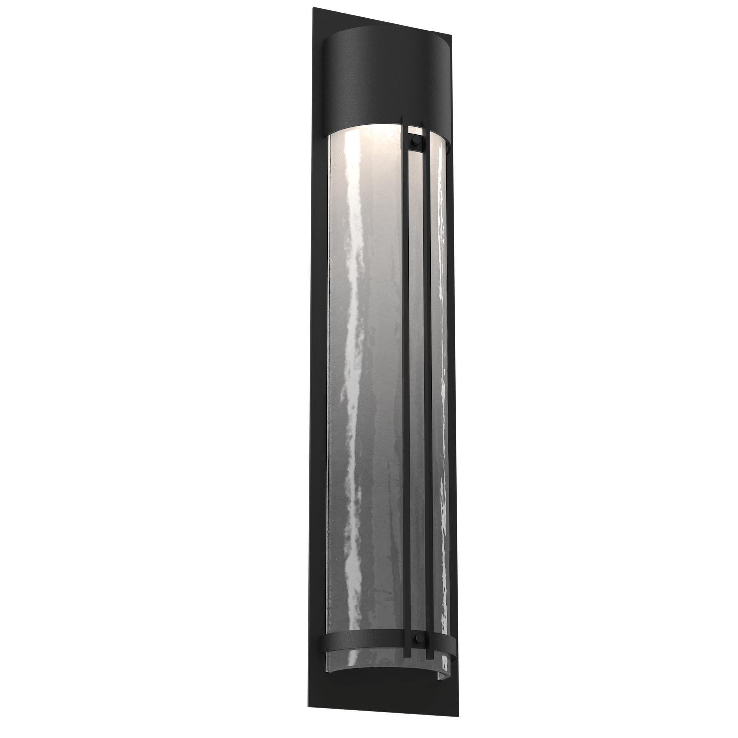 Hammerton Studio Half Round Cover Sconce Outdoor l Wall Hammerton Studio 31 Textured Black (Outdoor) Frosted Granite