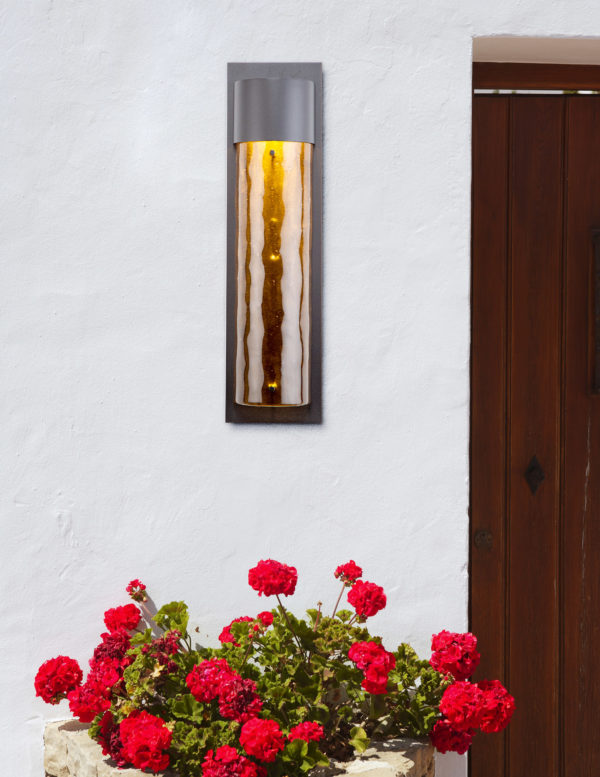 Hammerton Outdoor Medium Round Cover Sconce with Glass