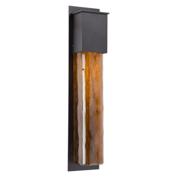 Hammerton Outdoor Tall Square Cover Sconce with Glass