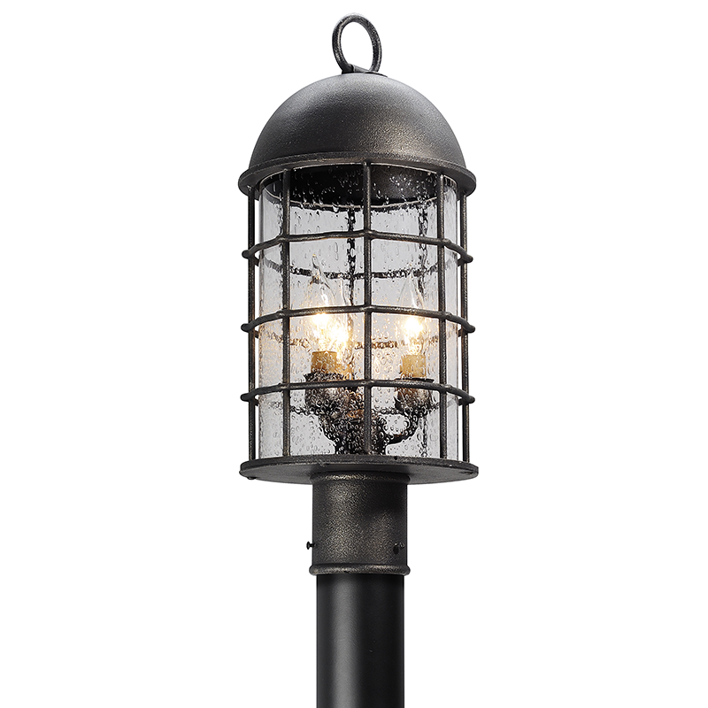 Troy Lighting CHARLEMAGNE 3LT POST MEDIUM P4435 Pier & Post Mount Lights Troy Lighting AGED PEWTER  