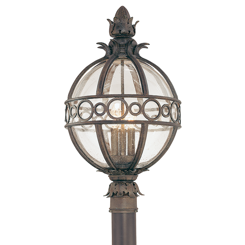 Troy Lighting CAMPANILE 3LT POST LANTERN  LARGE P5006 Pier & Post Mount Lights Troy Lighting CAMPANILE BRONZE  