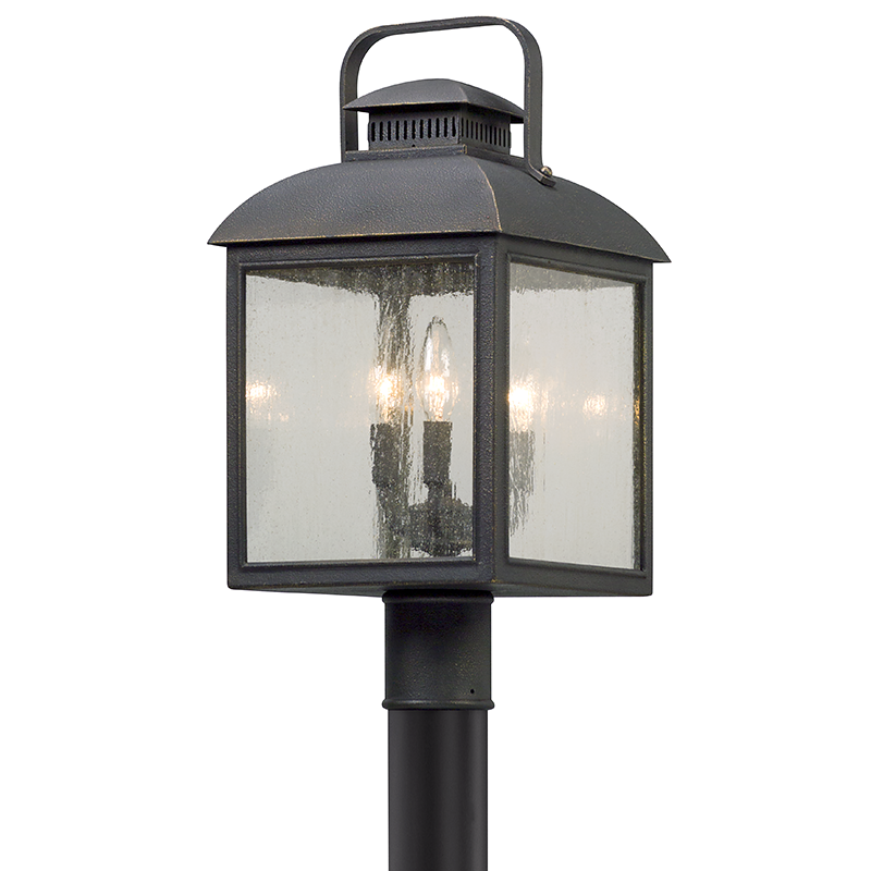 Troy Lighting CHAMBERLAIN 3LT POST LANTERN MEDIUM P5085 Pier & Post Mount Lights Troy Lighting VINTAGE BRONZE  