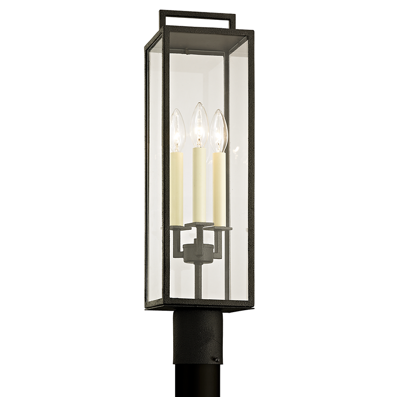 Troy Lighting BECKHAM 3LT POST P6385 Outdoor l Post/Pier Mounts Troy Lighting FORGED IRON  
