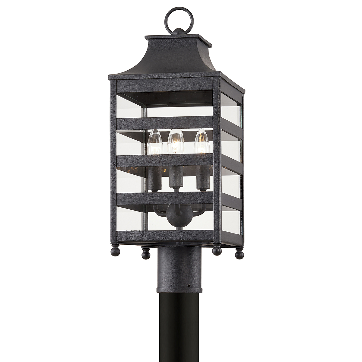 Troy Lighting HOLSTROM 3LT POST P7435 Outdoor l Post/Pier Mounts Troy Lighting FORGED IRON  