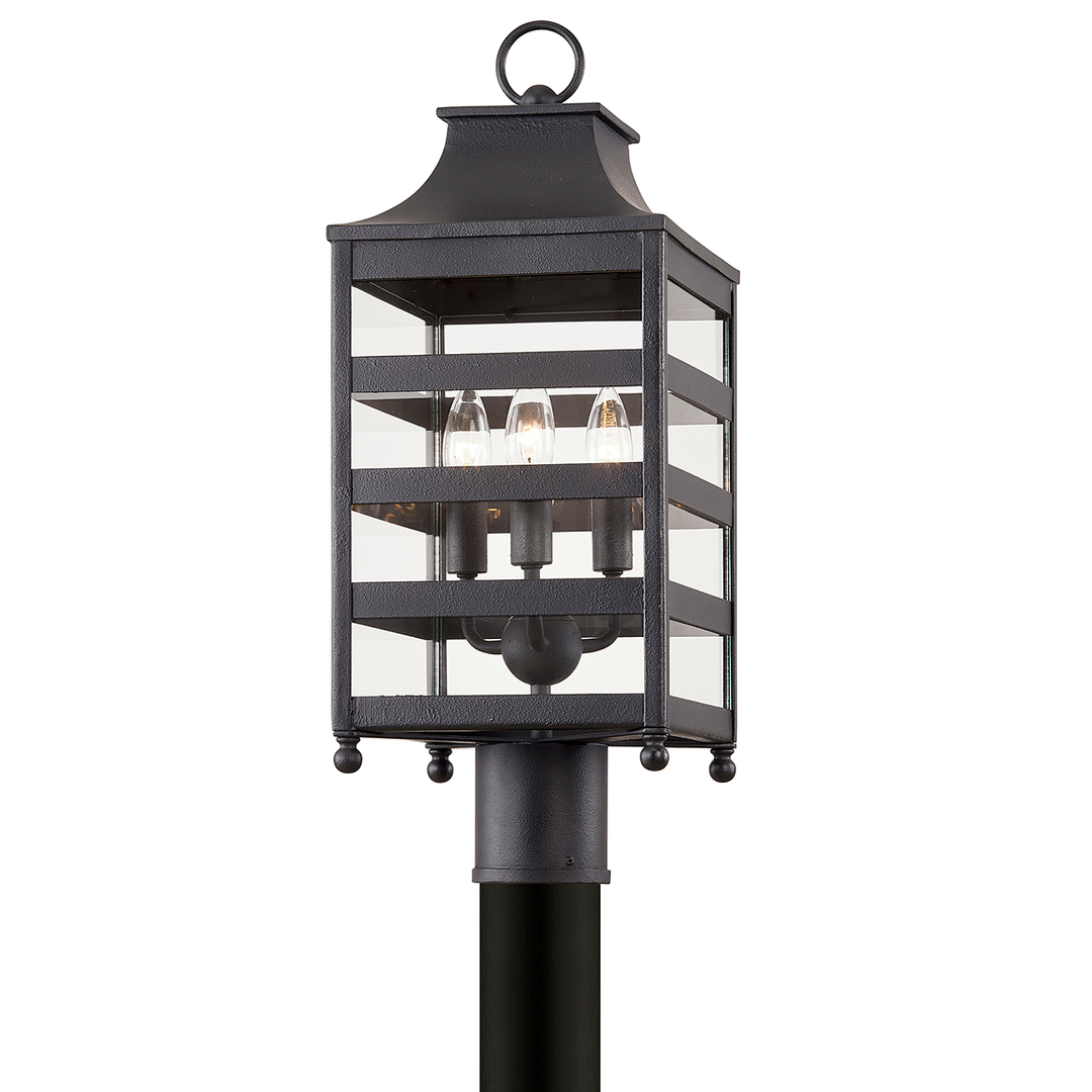 Troy Lighting HOLSTROM 3LT POST P7435 Pier & Post Mount Lights Troy Lighting FORGED IRON  