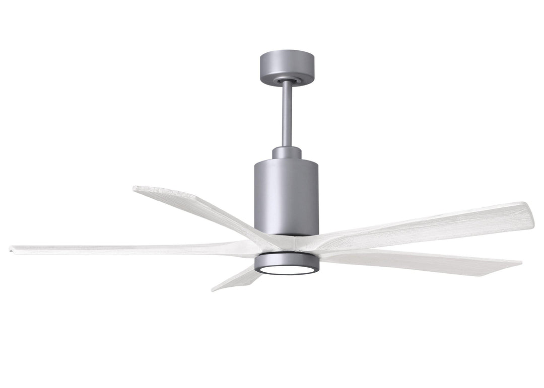 Matthews Fan Company Patricia-5 Five Blade with Light Kit PA5 Indoor Ceiling Fans Matthews Fan Company Brushed Nickel Barnwood Tone 52"