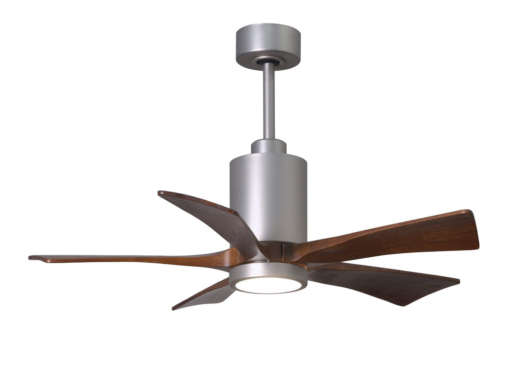 Matthews Fan Company Patricia-5 Five Blade with Light Kit PA5 Indoor Ceiling Fans Matthews Fan Company Brushed Nickel Barnwood Tone 60"