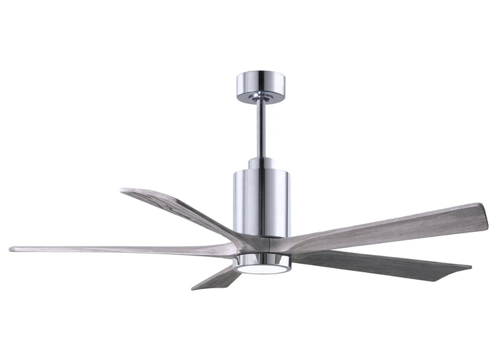 Matthews Fan Company Patricia-5 Five Blade with Light Kit PA5 Indoor Ceiling Fans Matthews Fan Company Polished Chrome Matte Black 52"