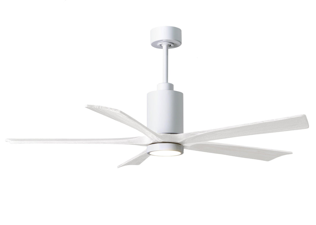 Matthews Fan Company Patricia-5 Five Blade with Light Kit PA5 Indoor Ceiling Fans Matthews Fan Company Gloss White Barnwood Tone 52"