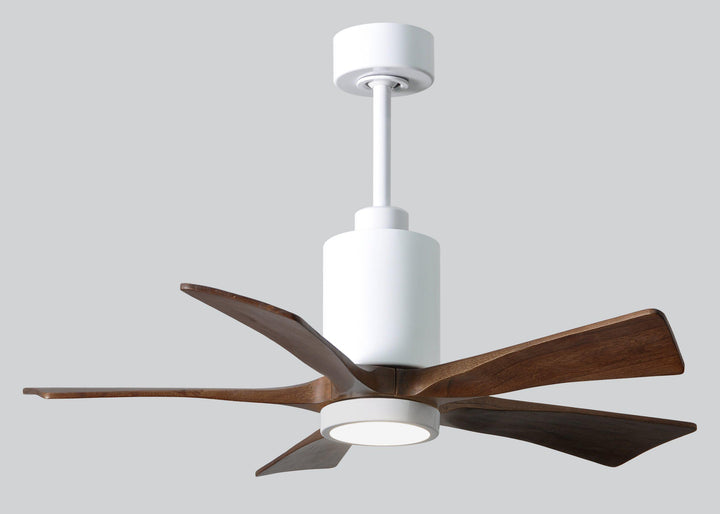 Matthews Fan Company Patricia-5 Five Blade with Light Kit PA5 Indoor Ceiling Fans Matthews Fan Company Gloss White Barnwood Tone 60"