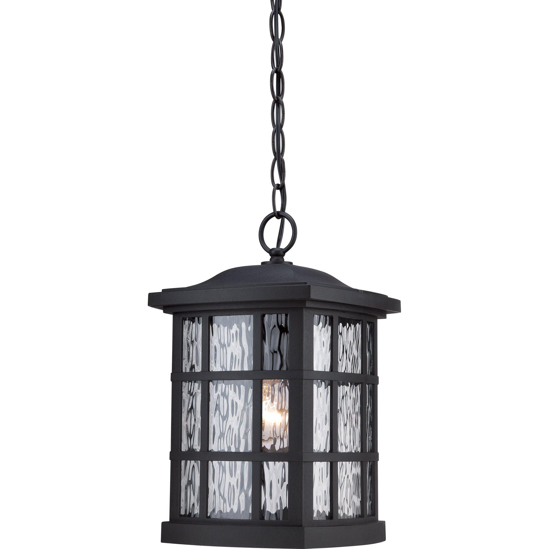 Quoizel  Stonington Outdoor Lantern, Hanging Outdoor Light Fixture l Hanging Quoizel Mystic Black  