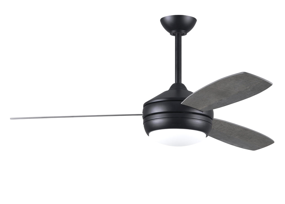 Matthews Fan Company T-24 Ceiling Fan Indoor Ceiling Fans Matthews Fan Company 52" Matte Black Maple/Barn Wood