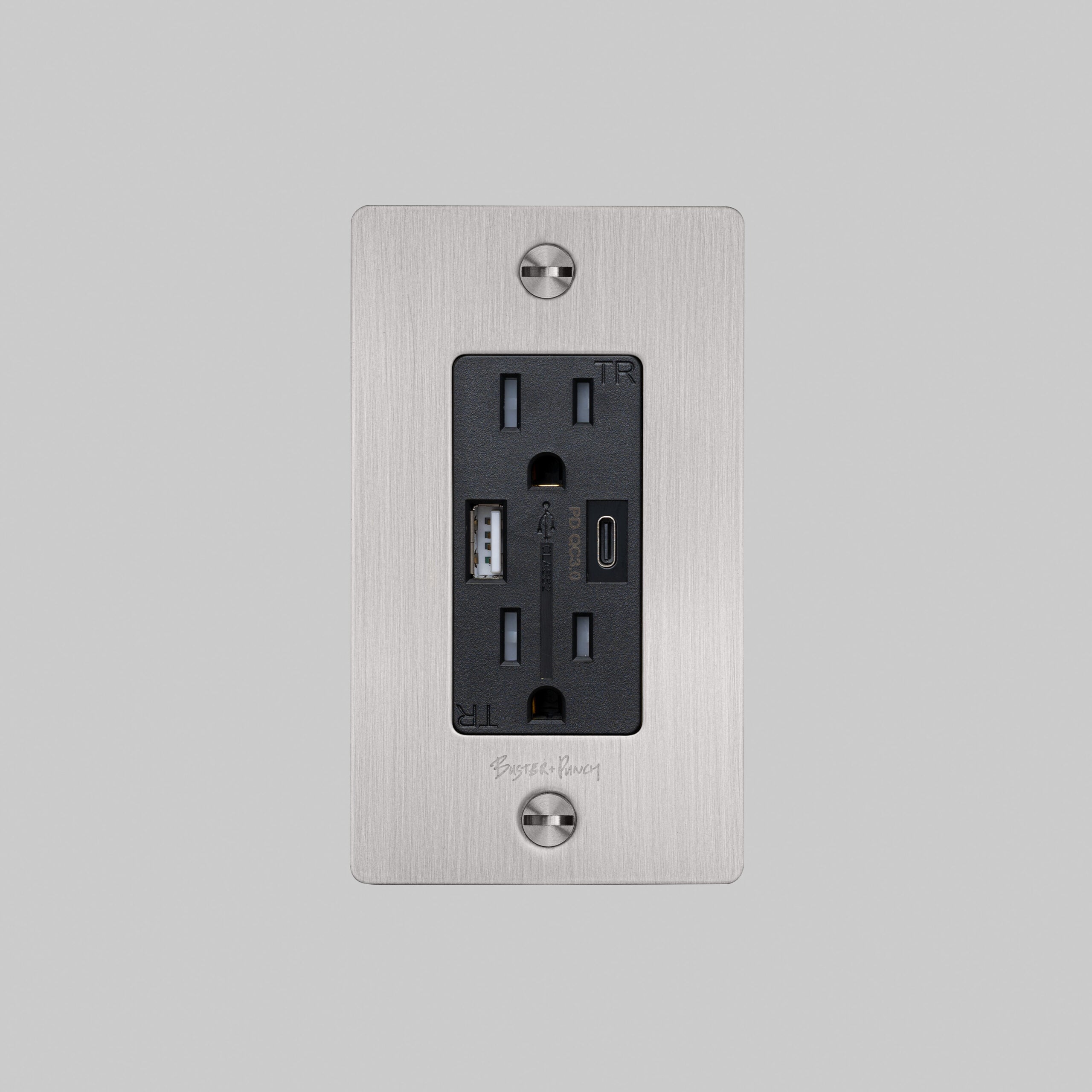 Buster + Punch US 1G COMBINATION DUPLEX OUTLET AND USB-A + C CHARGER