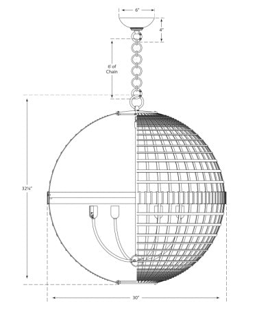 Visual Comfort Mill Large Globe Lantern