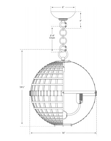 Visual Comfort Mill Small Globe Lantern Lantern Visual Comfort   