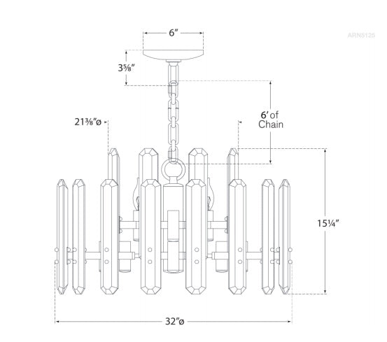 Visual Comfort Bonnington Large Chandelier