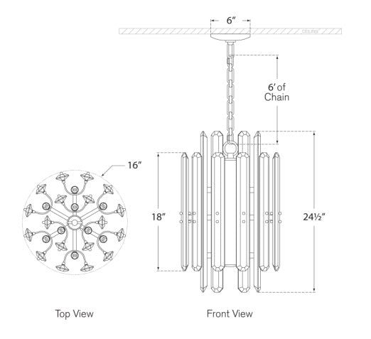 Visual Comfort Bonnington Tall Chandelier