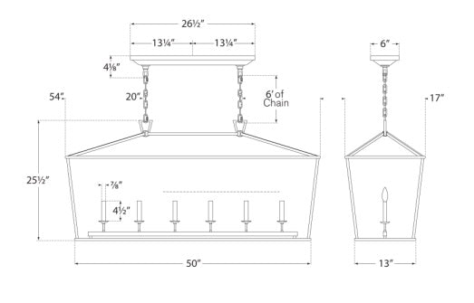 Visual Comfort Darlana Large Linear Lantern Linear Chandeliers Visual Comfort & Co.   