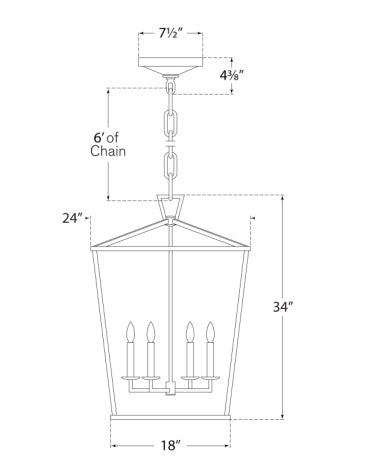 Visual Comfort Darlana Large Lantern Pendants Visual Comfort & Co.   