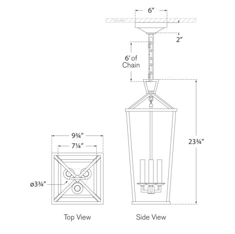 Visual Comfort Darlana Large Tall Lantern