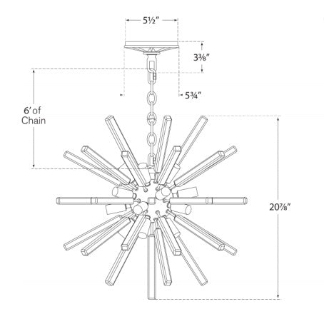 Visual Comfort Lawrence Small Sputnik Chandelier