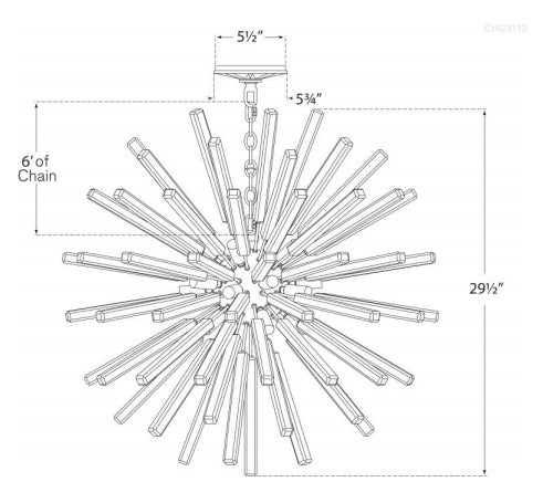 Visual Comfort Lawrence Medium Sputnik Chandelier