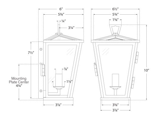 Visual Comfort Darlana Mini 3/4 Wall Lantern