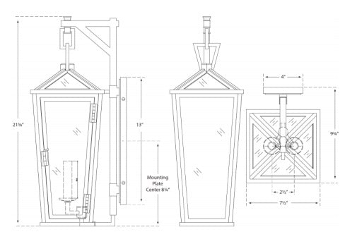 Visual Comfort Darlana Small Tall Bracketed Wall Lantern Outdoor Flush Mounts Visual Comfort & Co.   