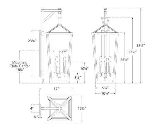 Visual Comfort Darlana Grande Tall Bracketed Wall Lantern Outdoor Wall Lights Visual Comfort & Co.   