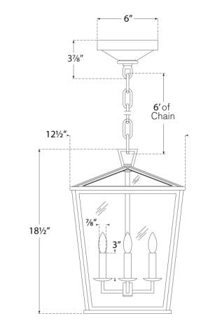 Visual Comfort Darlana Small Hanging Lantern Outdoor Hanging Lights Visual Comfort & Co.   