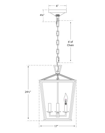 Visual Comfort Darlana Medium Hanging Lantern Outdoor Hanging Lights Visual Comfort & Co.   