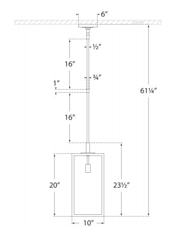 Visual Comfort Fresno Medium Hanging Lantern