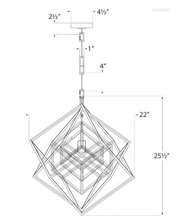 Visual Comfort Cubist Small Chandelier