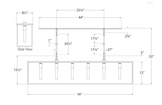 Visual Comfort Belden Linear Lantern Linear Chandeliers Visual Comfort & Co.   