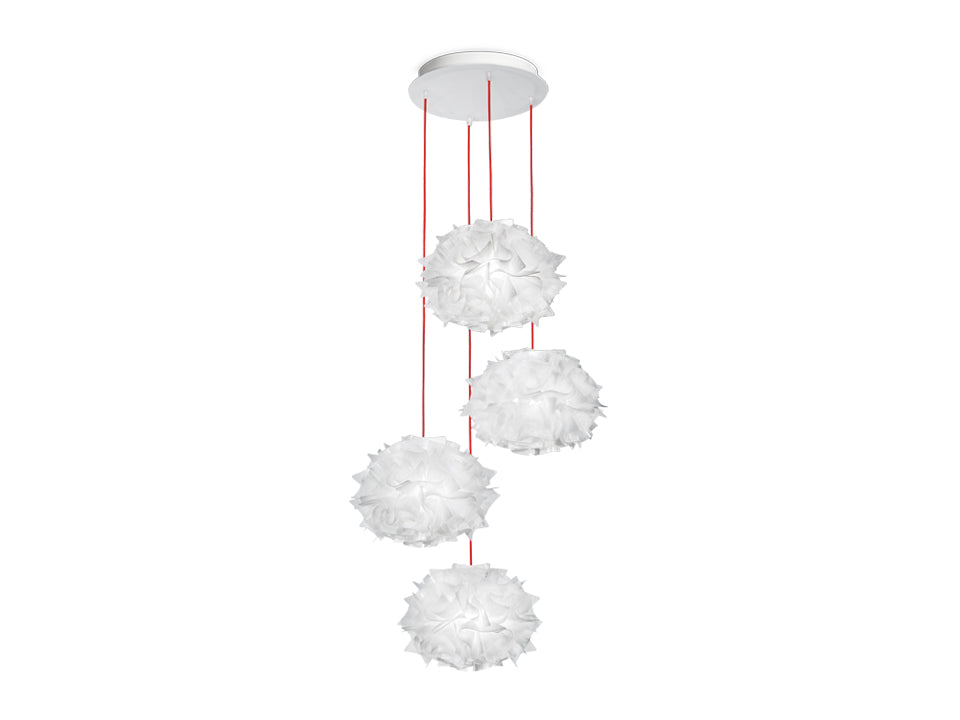 SLAMP VELI MINI QUARTET SUSPENSION Pendants Slamp WHITE, RED WIRE  