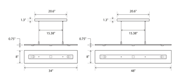 Cerno Vix 34" Linear Pendant Pendants Cerno   