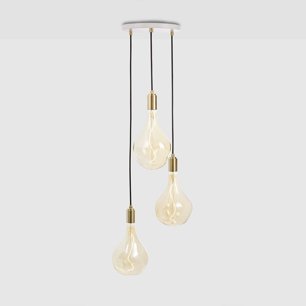 Tala Triple Pendant with White Canopy and Voronoi II