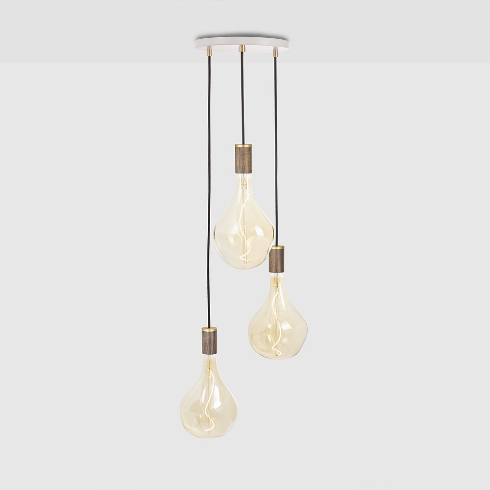 Tala Triple Pendant with White Canopy and Voronoi II