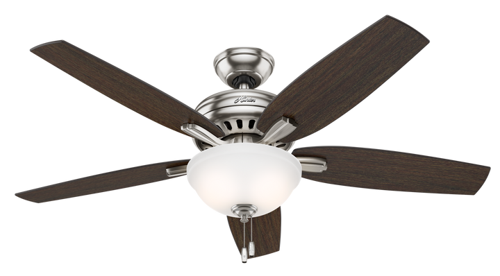 Hunter 52 inch Newsome Ceiling Fan with LED Light Kit and Pull Chain Indoor Ceiling Fans Hunter