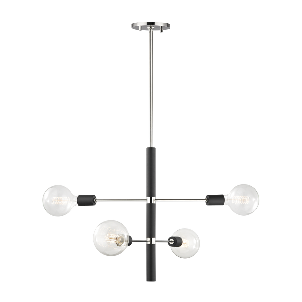 Hudson Valley Lighting Astrid 4 Light Chandelier H178804 Chandeliers Mitzi Polished Nickel/Black  