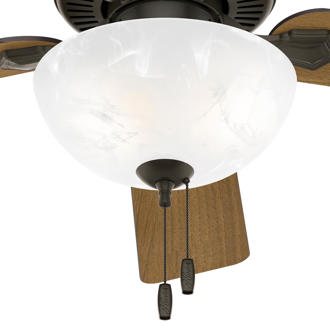 Hunter 52 inch Swanson Ceiling Fan with LED Light Kit and Pull Chain Indoor Ceiling Fans Hunter New Bronze American Walnut / Greyed Walnut Swirled Marble