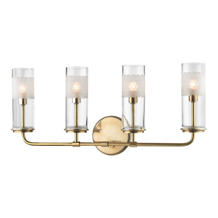 Wentworth - 4 LIGHT WALL SCONCE Wall Sconces Hudson Valley Lighting Aged Brass  